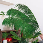 Green Pampas Grass Decor Tall for Floor Vase,Long Natural Pampas Grass, Large Dried Pompas Floral, Elegant Feather Flowers,Wedding Living Room Decorations (Natural Green, 4pcs 43.3"(110cm))