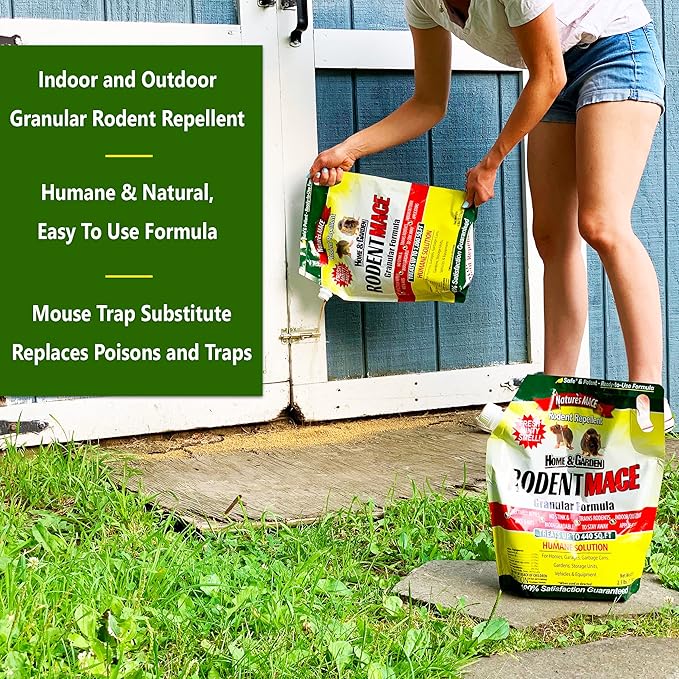 Nature's MACE Rodent Repellent 2.5lb, Covers 440 Sq. Ft., Repel Mice & Rats, Keep Mice, Rats & Rodents Out of Home, Garage, Attic, and Crawl Space, Stop Damage, Safe to use Around Kids, Pets, Plants