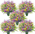 Der Rose 24 Bundles Artificial Flowers Bulk for Outdoors UV Resistant Fake Flowers Spring for Garden Patio Porch Farmhouse Home Window Box Decor（Colourful）