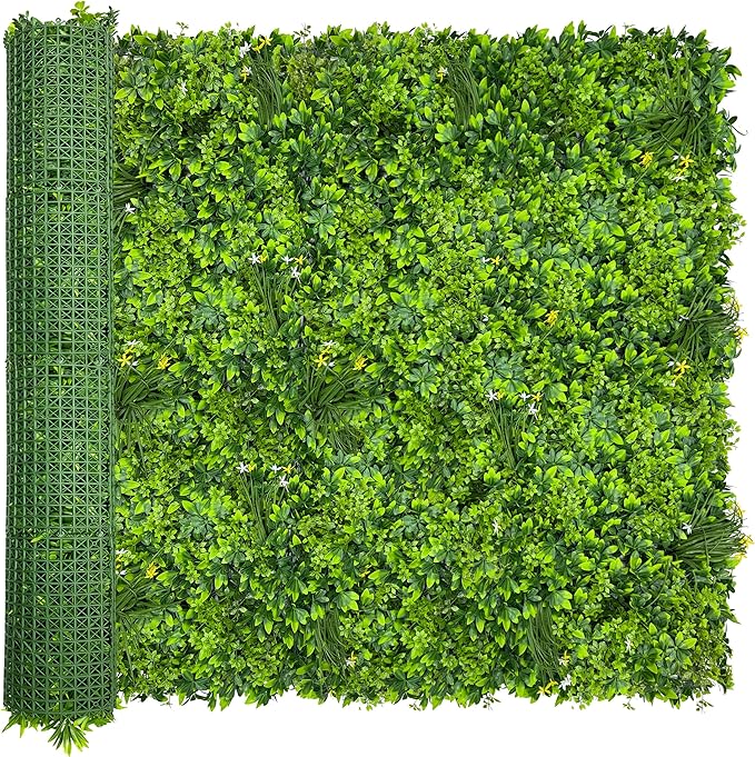 ODTORY Artificial Plant Wall Roll: 60 X 120 in (50 sqft) UV-Anti Ivy Privacy Fence Screen Faux Greenery Panels Backdrop Boxwood Ivy Vine Leaf Hedge for Indoor Outdoor Green Decor
