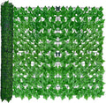 ODTORY Artificial Ivy Privacy Fence Wall Screen,40X120 in UV-Anti Faux Greenery Backdrop Ivy Vine Leaf Hedges Fence Panels for Patio, Balcony, Garden, Backyard Indoor Outdoor Light Green Wall Decor