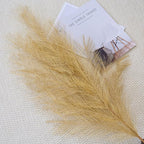 Premium Faux Gold Pampas Grass Decor – 43.3″ Tall & Fluffy, No Assembly One-Piece 18-Branch Stems, Luxury Silk-Feel Feather Flowers for Wedding Boho Home Decorations (Champagne Gold, 8 pcs / 110)