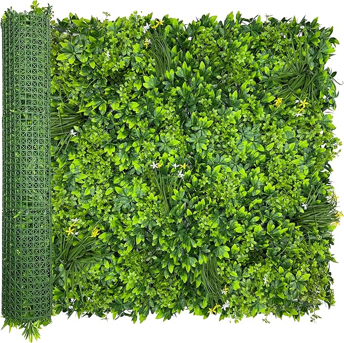 ODTORY Artificial Plant Wall Roll: 40X120 in (33.5 sqft) UV-Anti Ivy Privacy Fence Screen Faux Greenery Panels Backdrop Boxwood Ivy Vine Leaf Hedge Fence for Indoor Outdoor Green Decor