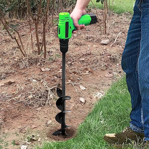 SYITCUN Auger Drill Bit for Planting - 4"X32" Heavy-Duty Auger Post Hole Digger for Fence- 1/2" Hex Drive Drill