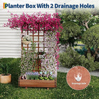GarveeLife 67" h Raised Garden Bed with Trellis & Roof - Wooden Planter Box with Drainage, Freestanding Outdoor Garden Box for Climbing Vines, Vegetables, Flowers - Perfect for Yard, Patio, Balcony