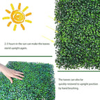 ODTORY Artificial Boxwood Roll,48x120 in (40 sqft) UV-Anti Faux Ivy Boxwood Hedge Leaf Grass Wall for Patio Balcony Privacy, Garden, Backyard Greenery Wall Backdrop and Fence Decor