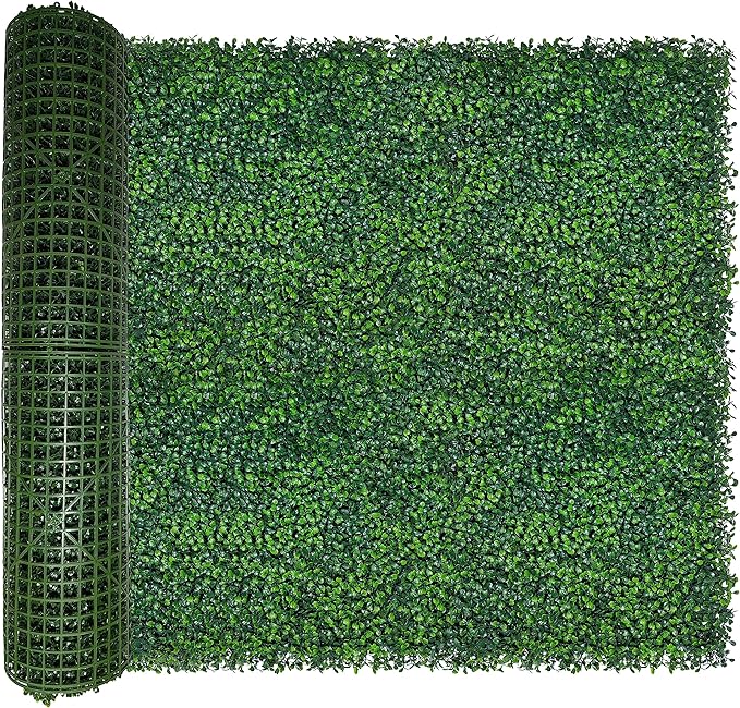 ODTORY Artificial Boxwood Roll: 40x120 in (33.5 sqft) UV-Anti Faux Ivy Boxwood Hedge Leaf Grass Wall for Patio Balcony Privacy, Garden, Backyard Greenery Wall Backdrop and Fence Decor