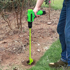 Green Garden Auger Drill Bit for Planting, 1.6"x16.5" Post Hole Digger & Bulb Planter Tool, Fits 3/8" Hex Drive Drill, for Seeds, Flowers, Tree Roots, Fence Posts and so on