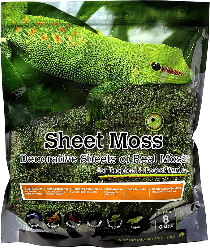 Galápagos (05248) Sheets of Real Moss, 8-Quart, Natural,Green (Pack of 6)