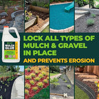 ECO LIVING SOLUTIONS Mulch Glue for Landscaping - Rock & Gravel Binder | Spray Glue for Paver Sealer | Landscape Glue for Mulch & Pebbles | Pet Safe & Plant Safe - 1 Gallon