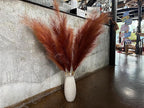 Premium Faux Burnt Orange Pampas Grass – 43.3″ Tall Fluffy Decor, No Assembly 18-Branch One-Piece Stems, Luxury Silk-Feel Feather Flowers for Boho Wedding Home Decor (Faux Burnt Orange, 8pcs 110cm)