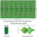 ODTORY Artificial Ivy Privacy Fence Wall Screen: 72 X144 in UV-Anti Faux Greenery Backdrop Ivy Vine Leaf Hedges Fence Panels for Patio, Balcony, Garden, Backyard Indoor Outdoor Light Green Decor