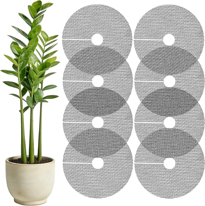 8 PCS 11.8 Inch Plant Pot Grids Cuttable Plant Pot Soil Covers Protectors from Animals Indoor Plant Protection Keep Dogs Cats Out