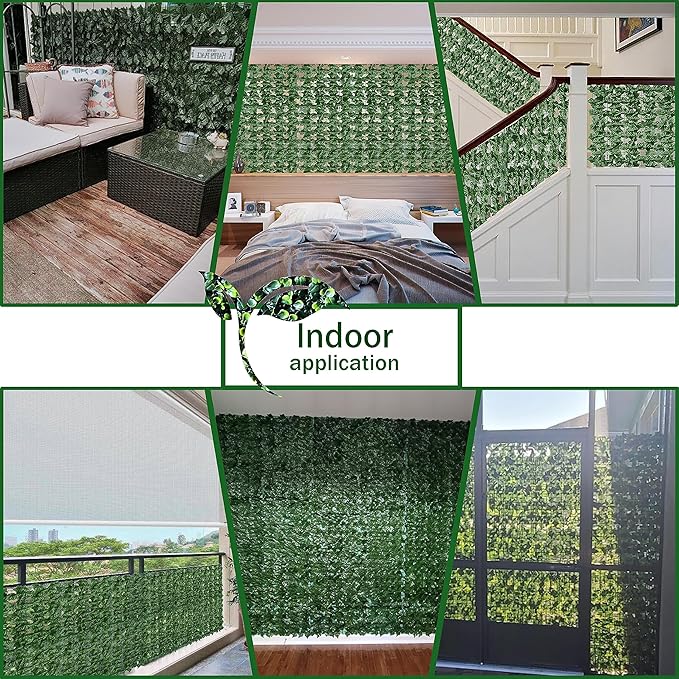 ODTORY Artificial Ivy Privacy Fence Wall Screen,60X120 in UV-Anti Faux Greenery Backdrop Ivy Vine Leaf Hedges Fence Panels for Patio, Balcony, Garden, Backyard Indoor Outdoor Green Wall Decor
