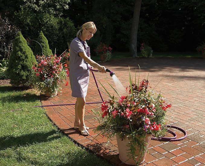 Dramm One Touch Shower & Stream Hand Held Sprayer with with Thumb Control Water Flow, Shower is Soft Enough for Plants, Stream is Powerful Enough for Muddy Sidewalks, Orange