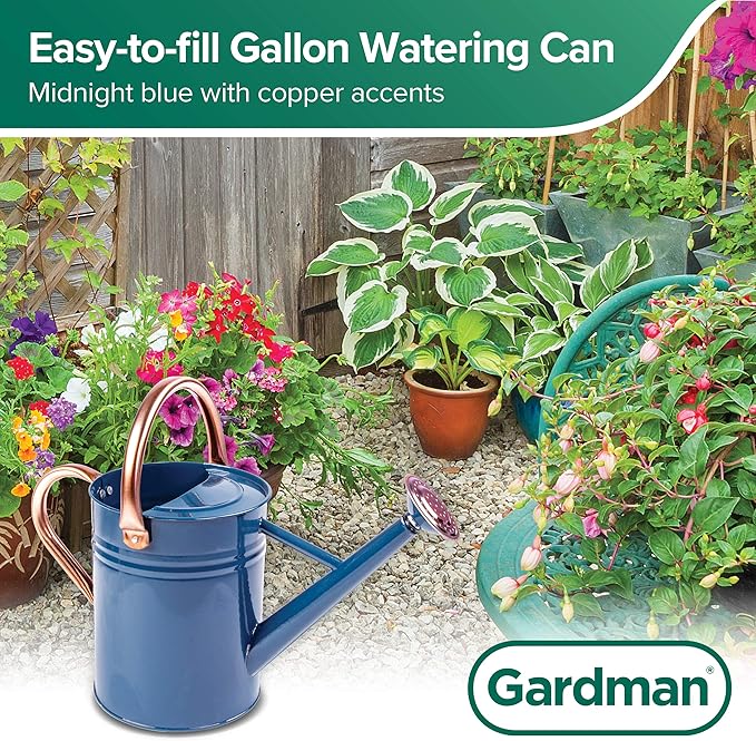Gardman R34896 1 Gallon Watering Can, Midnight Blue